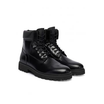 Ghete barbati  piele naturala - negru - model Draven -