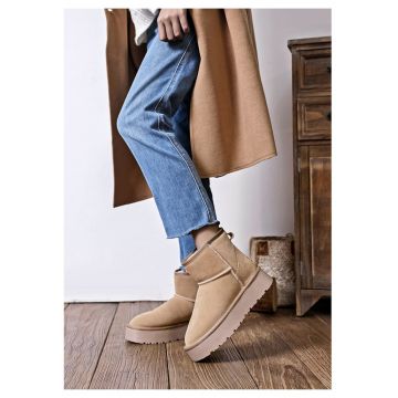 Ghete bej din piele naturala JB1925 117 37 - Bej