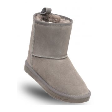 Ghete dama  gri - piele naturala