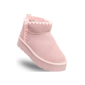 Ghete dama -  Mistik Suede Lotus - roz - piele naturala - platforma de 4 cm -