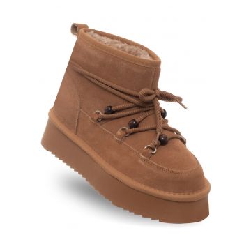 Ghete dama -  model SSW521P72/0 STONES - piele naturala - maro - talpa din spuma