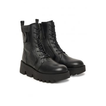 Ghete dama P145315000 -  Piele naturala - Negru