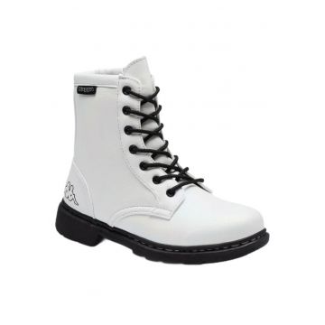 Ghete dama  Piele naturala - Alb - Alb