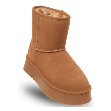 Ghete dama -  SCW421P09/01 TIR PLATFORM - maro - piele naturala