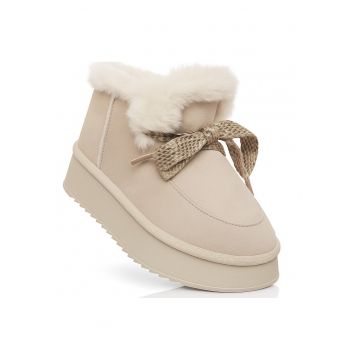 Ghete dama -  SSW521P65/02 CORKY - piele naturala - bej - talpa din spuma