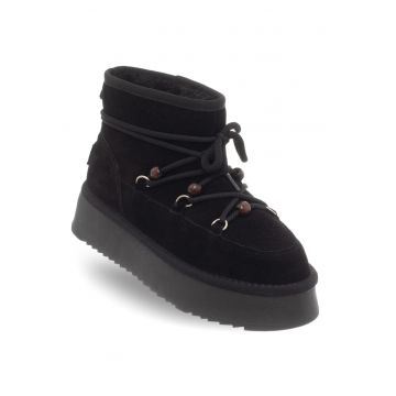 Ghete dama -  SSW521P72/03 STONES - piele naturala - negru - talpa din spuma