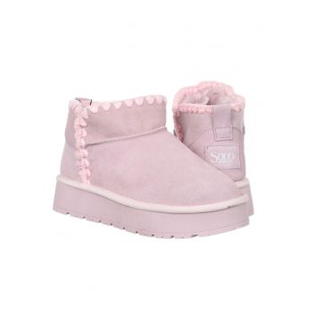 Ghete dama  textil - roz deschis