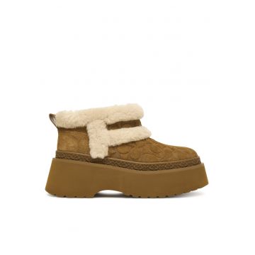 Ghete de zapada dama -  Tobacco Christina - piele naturala - maro