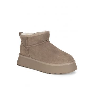 Ghete de zapada slip on -  gri - piele naturala -