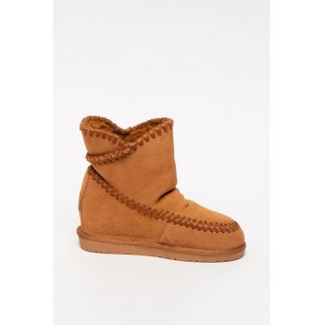 Ghete fara inchidere cu talpa wedge ascunsa Suede
