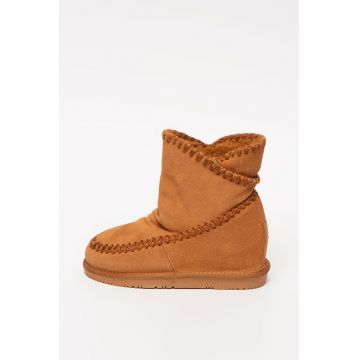 Ghete fara inchidere cu talpa wedge ascunsa Suede