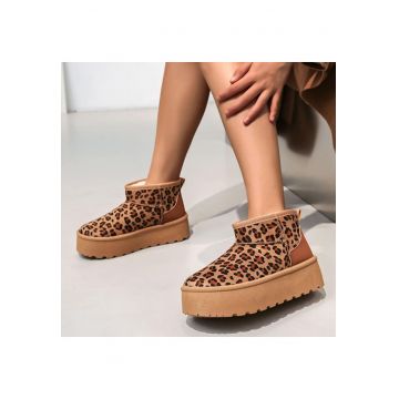 Ghete leopard print tip UGG cu talpa groasa LT33-15 113 16215 - Leopard