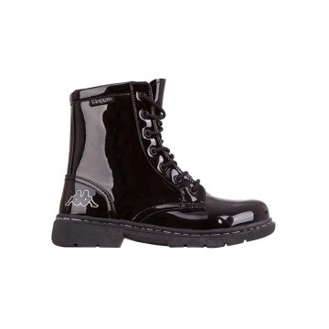 Ghete lucioase de dama -  Piele ecologica - Negru -