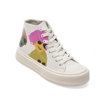 Ghete PASS COLLECTION albe, KL60005, din piele naturala