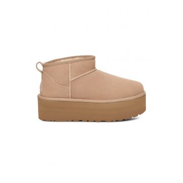 Ghete slip-on de piele intoarsa Classic Ultra Mini - Maro deschis