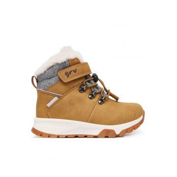 Ghete sport baieti  piele ecologica - maro/gri