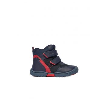Ghete sport baieti -  piele naturala - bleumarin/rosu