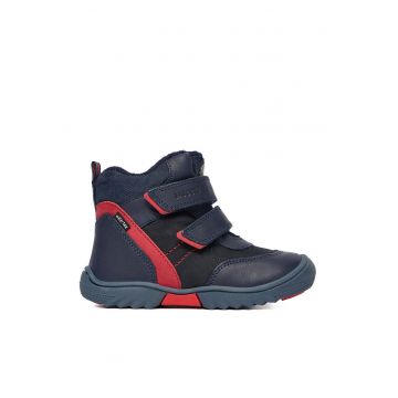 Ghete sport baieti -  piele naturala - bleumarin/rosu