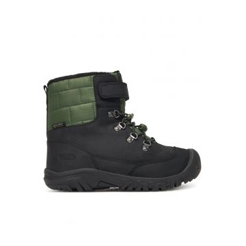 Ghete sport baieti -  piele naturala - verde/negru