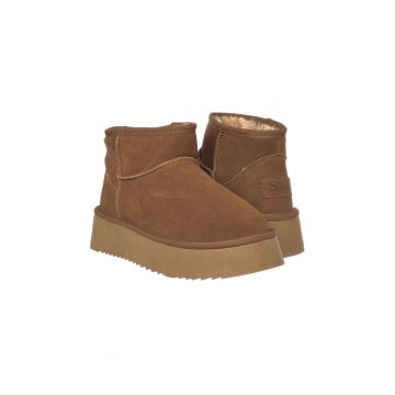 Pantofi dama HUGH Platform Camel Maro - Maro