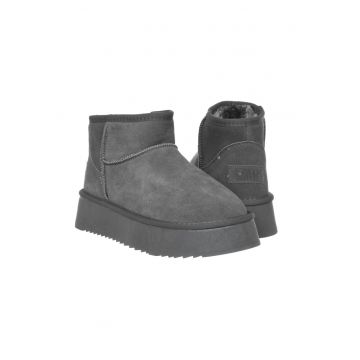 Pantofi dama HUGH Platform piele naturala Gri - Gri