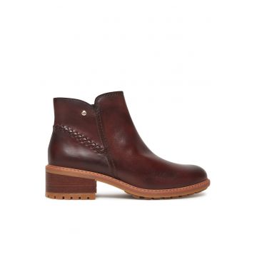 Botine dama  130 - piele naturala - Rosu