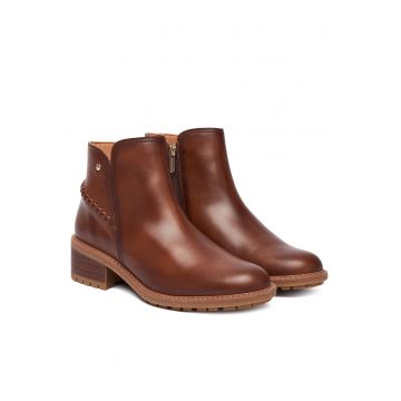 Botine dama 202 W0D-8871 -  Piele naturala - Maro