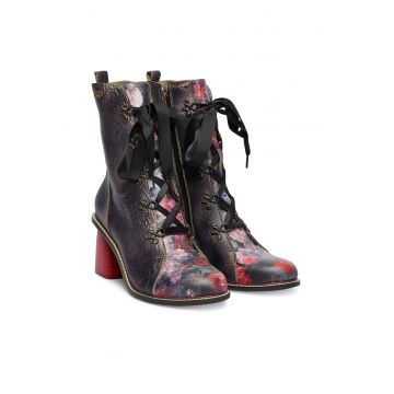 Botine dama 311 -  Piele naturala - Multicolor