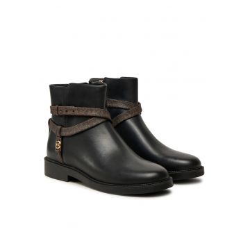 Botine dama 40F4ABME7L -  Piele naturala - Negru/Maro