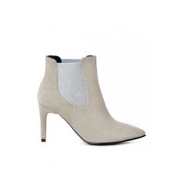 Botine dama All Day Gri Piele Naturala