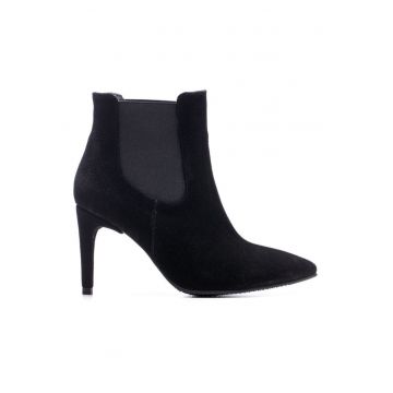 Botine dama All Day Negru Piele Naturala