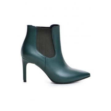 Botine dama All Day Verde Piele Naturala