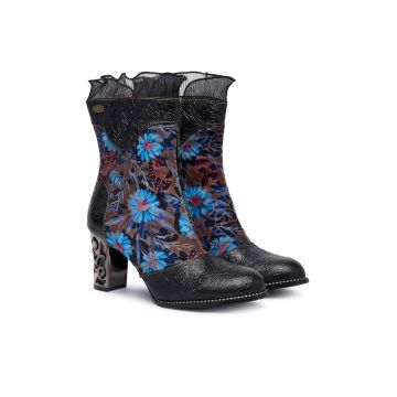 Botine dama Charbon -  Piele naturala - Negru