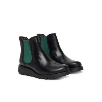 Botine dama  din piele naturala - Negru