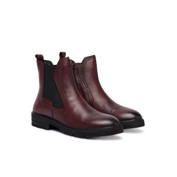 Botine dama -  Merlot 537 - Piele naturala - Maro