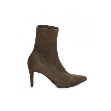 Botine Dama Piele Naturala Amora Khaki