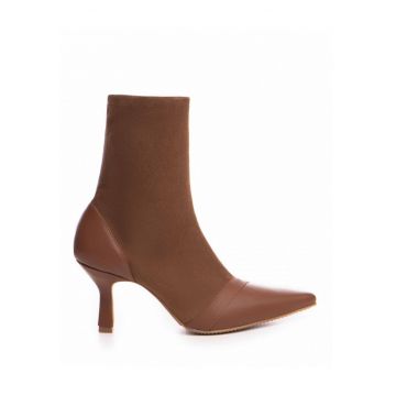 Botine Dama Piele Naturala Camel Catrina