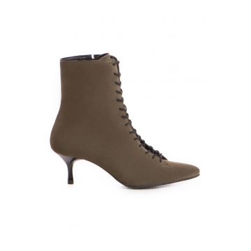 Botine Dama Piele Naturala Khaki Lucía