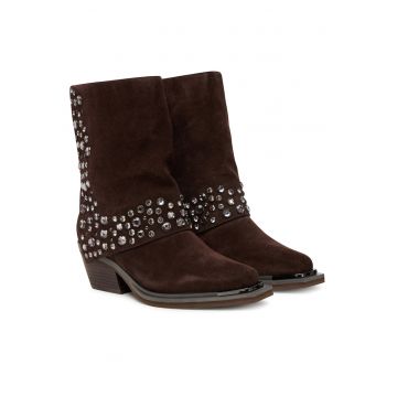 Botine dama  piele naturala - maro