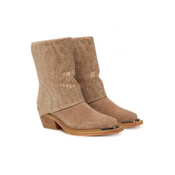 Botine dama -  piele naturala - maro