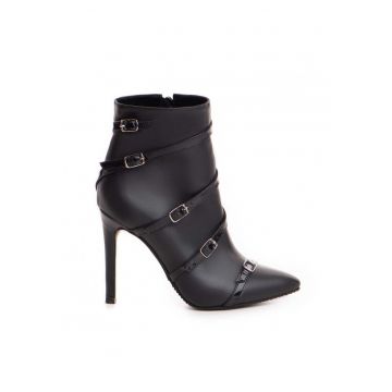 Botine Dama Piele Naturala Negru Micaela