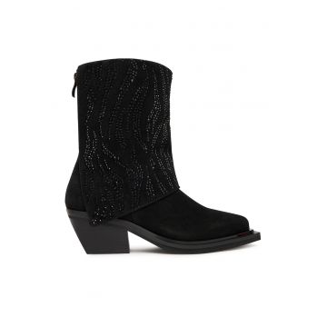 Botine dama -  piele naturala - negru -