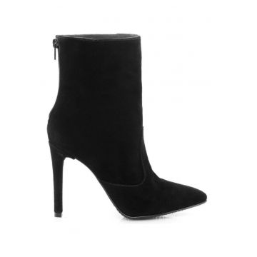 Botine dama Piele Naturala Simple Negru
