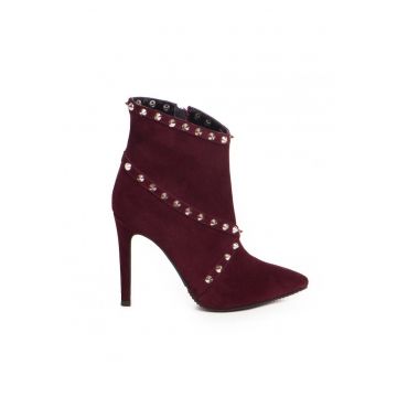 Botine Dama Piele Naturala Visiniu Calliope