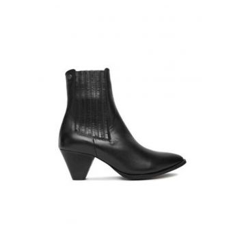Botine  slip-on din piele naturala - Negru