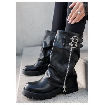 Cizme negre dama casual 7656A 19 18957 - Negru