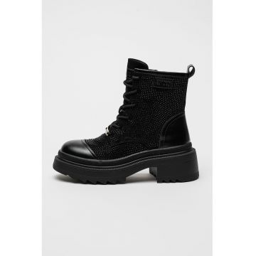 Ghete cu aplicatii din strasuri - Negru