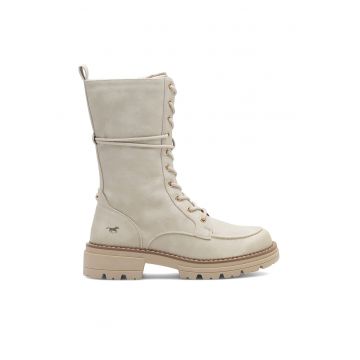 Ghete dama -  alb - cu sireturi