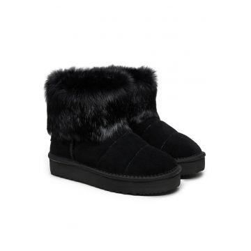 Ghete dama -  de zapada - piele ecologica - negru -