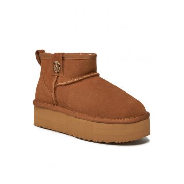 Ghete dama  de zapada - piele naturala - maro